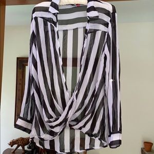 Black and white blouse